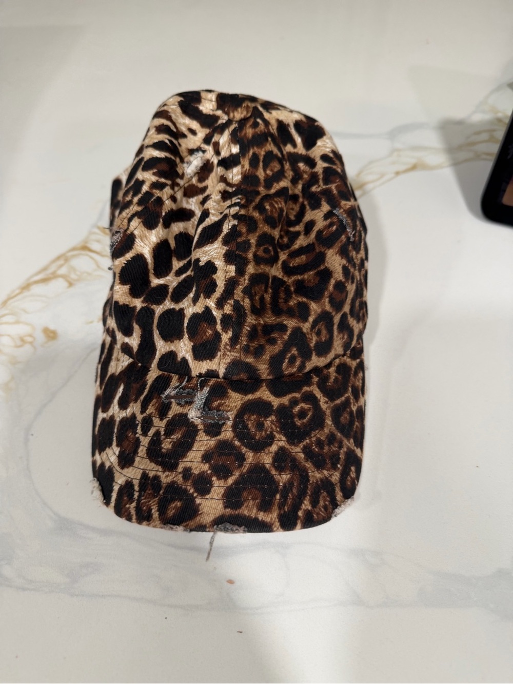 Leopard Print Women's Baseball Cap - Brown/Black